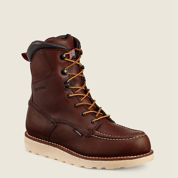 Red Wing Iş Botu Erkek - Traction Tred - 8-Inch Waterproof Soft Toe - Bordo - 38QJOXVWT